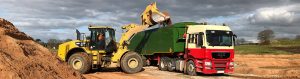 Loading sand onto vehicles at Cobden Farm Quarry